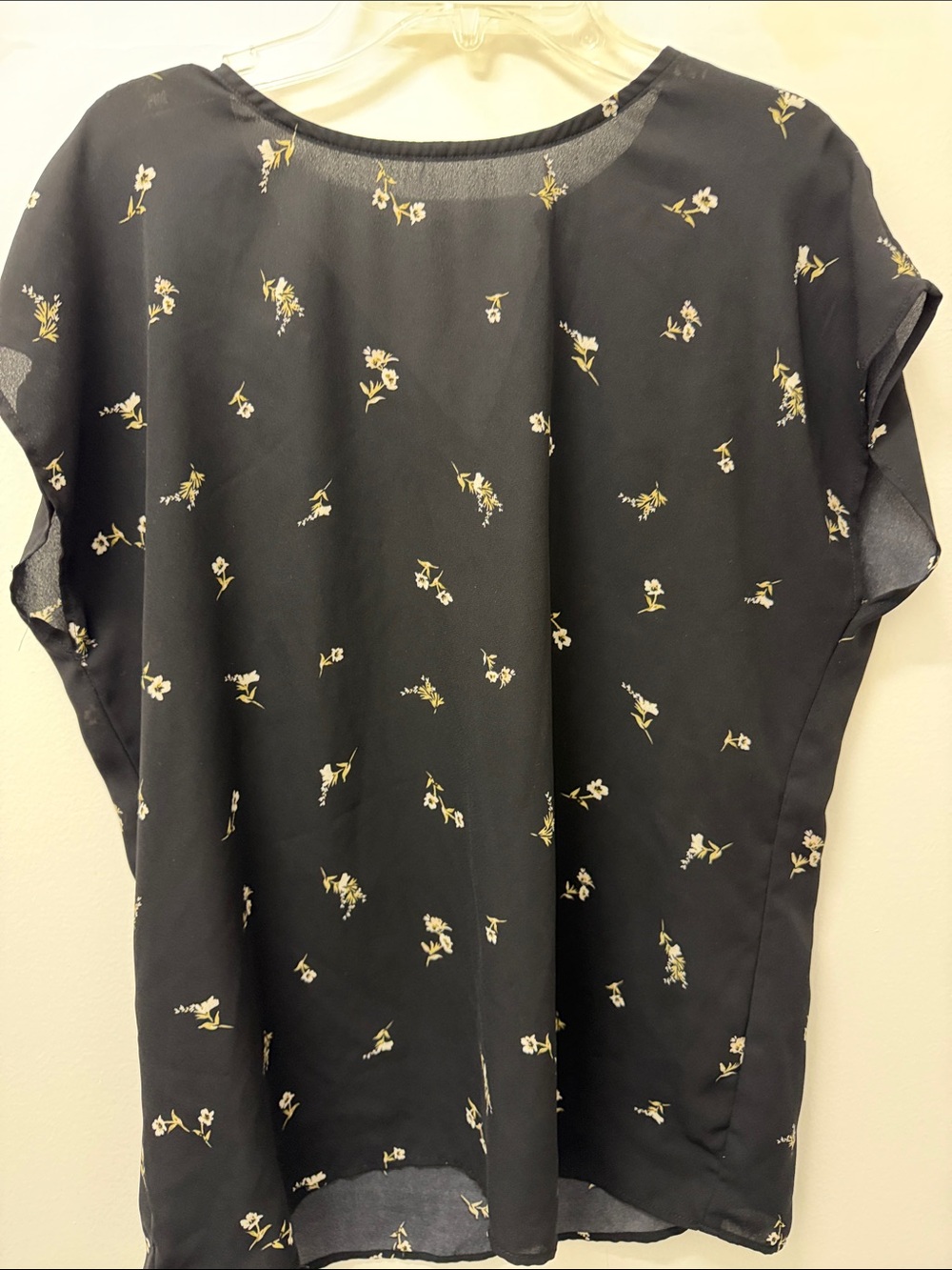 Halogen Black Short-Sleeve Floral Blouse